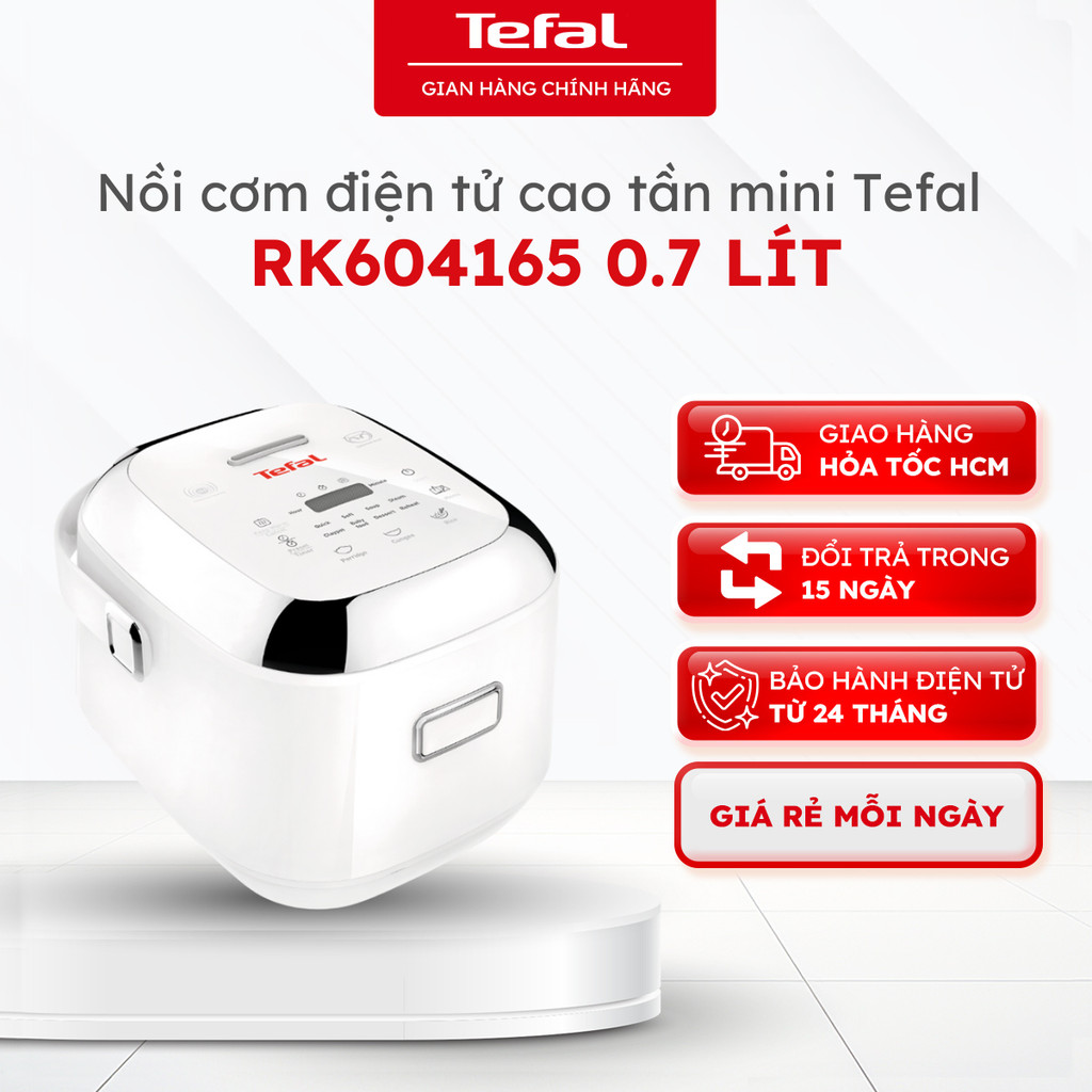 Nồi cơm điện tử cao tần mini Tefal RK604165 0.7 lít, lồng nồi chống dính | Bảo hành 24 tháng