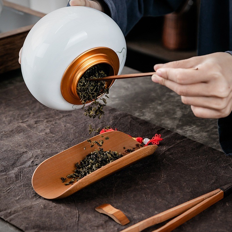 Bộ Dụng Cụ Pha Trà Đạo, Bộ Cung Nhãn Bằng Tre Già