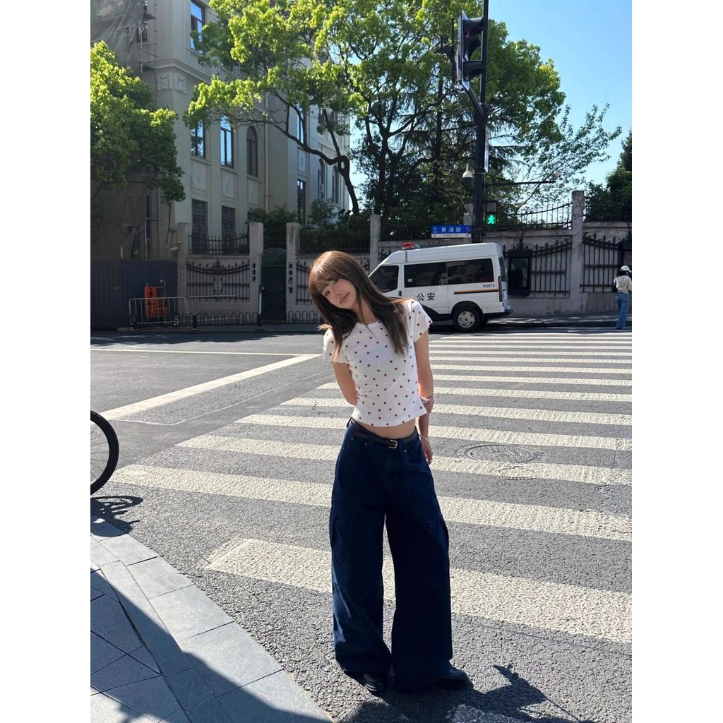 Milyfashion Cổ Tròn In Hình Tình Yêu Tay Ngắn T Mùa Hè Phong Cách Mới Chính Hãng Vai Slim-fit Ôm Hơn Nhìn Phù Hợp Với Hàng Đầu Hợp Thời Trang Cho Bé tee BRIY