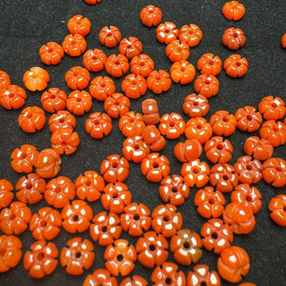 Hạt ngọc đỏ 8x5 mm - phụ kiện tự làm vòng tay nhỏ như bí ngô