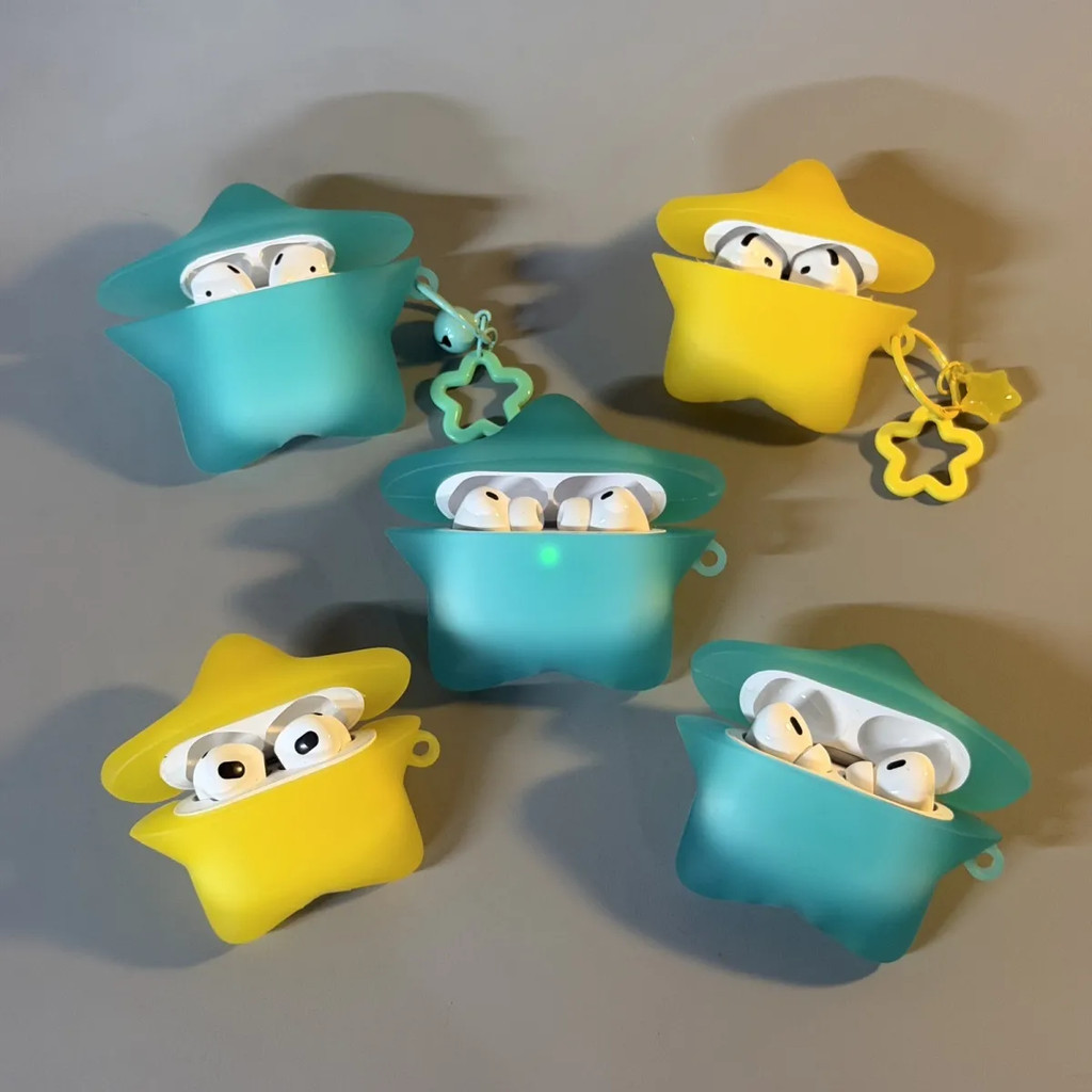 Hộp đựng tai nghe hình ngôi sao năm cánh vui nhộn Thích hợp cho AirpodsPro thế hệ thứ 3 sáng tạo Thích hợp cho AirPods Vỏ tai nghe thế hệ thứ 4 S
