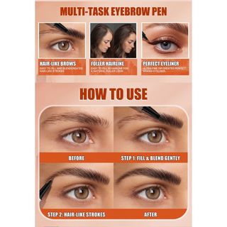 Bút chì kẻ mày hai đầu chạm khắc Micro-Needle Chống thấm nước Không nhòe Hai trong-
