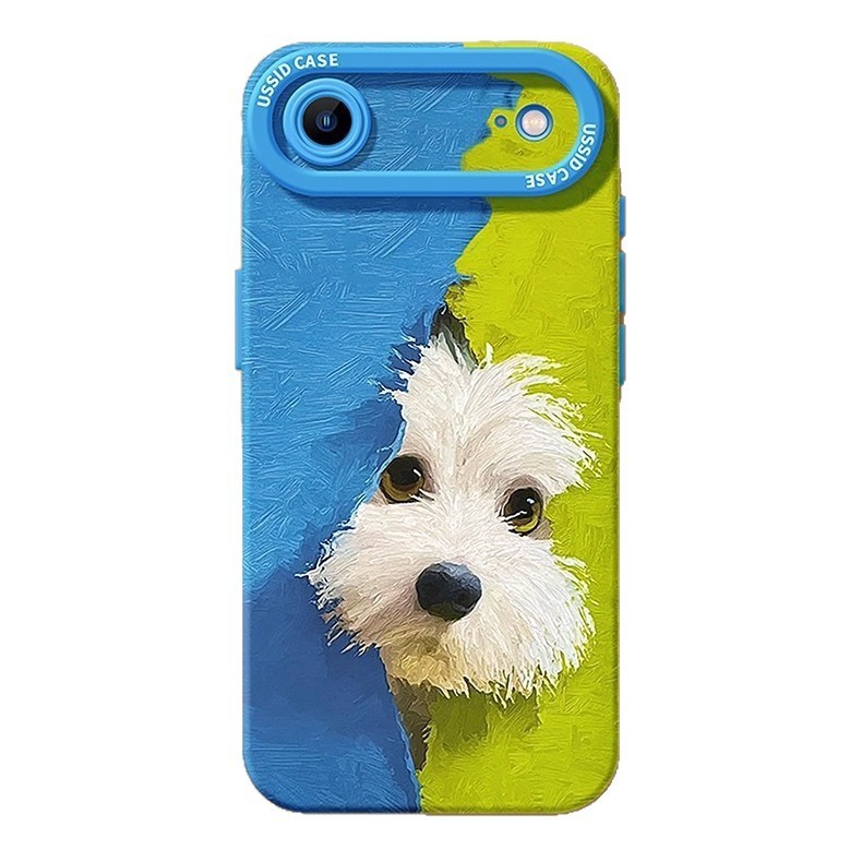 Sang Trọng Puppy Xanh Apple 17promax iphone16 Hoạt Hình 15 Dây Treo 13 Vỏ Điện Thoại Mềm 25.11.27