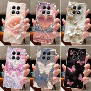Ốp Điện Thoại Cho Xiaomi Redmi Note 15 5G 4G / Note 15 Pro 5G Hoa Bướm Bảo Vệ Vỏ Mỏng Trong Suốt Silicon Mềm TPU Cover