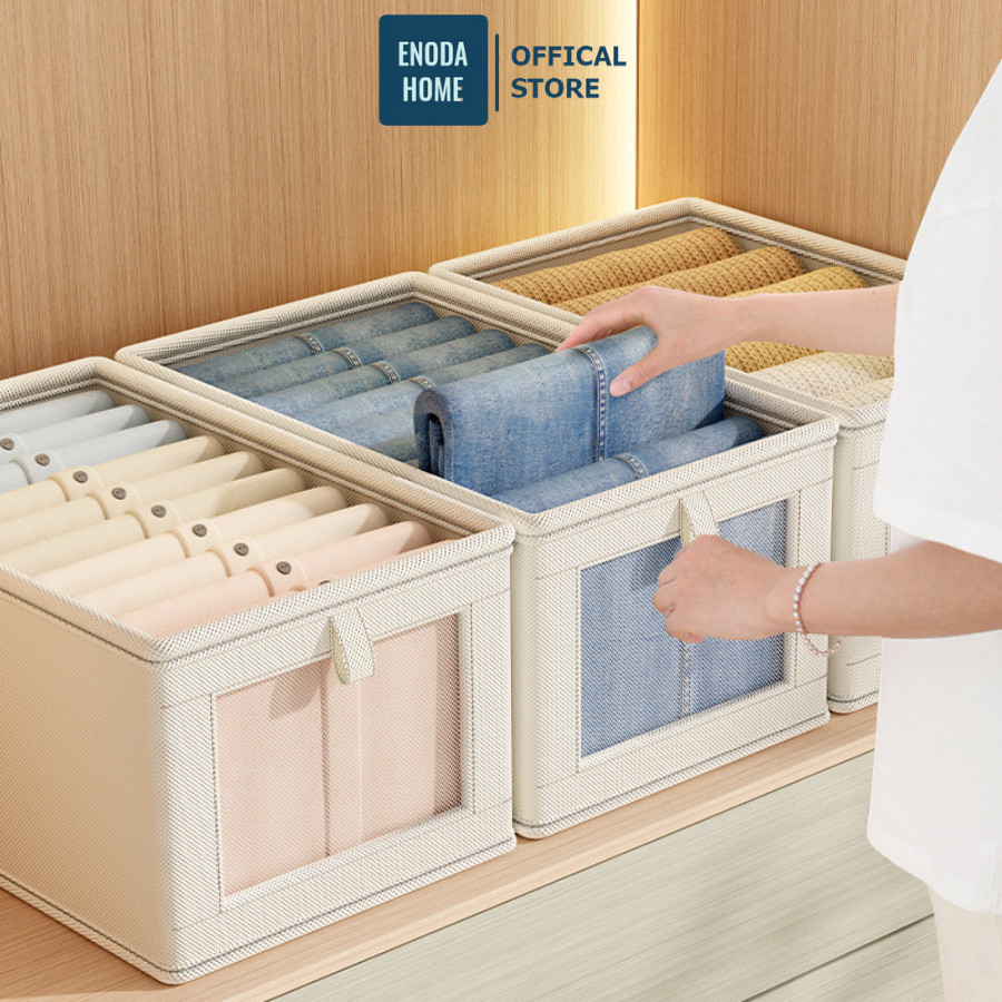 Hộp Vải Gấp Gọn Đựng Quần Áo ENODA HOME, Hộp Vải Dày Dặn Lưu Trữ Quần Áo Thiết Kế Tối Giản Hiện Đại HV024