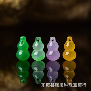Đá Marrow Mã Não Khô Xanh Ba Chiều Bầu Mặt Dây Chuyền Nổi Xanh Tím Nhỏ Bầu Mặt Dây Chuyền Tự Làm Phụ Kiện Trang Sức LLOK