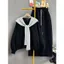 BỘ 3 MÓN THỜI TRANG: Quần da cá Nỉ 2DA XÁM, Sweater Nỉ 2 DA TRƠN, và Khăn ĐEN độc đáo-quanaao94