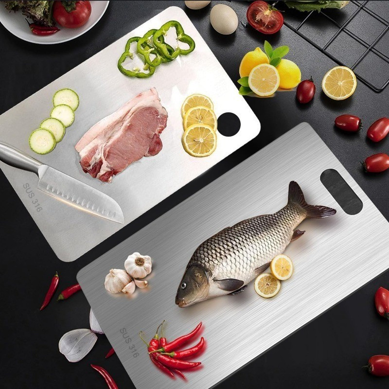 Tấm cắt thịt bằng thép không gỉ / Tấm cắt có thể treo hai mặt / Thảm trải sàn nhà bếp