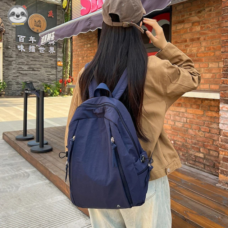 Phong cách Nhật Bản Muji Style / Ba lô chống nước nam nữ màu trơn / Ba lô đơn giản thông thường / Túi đi học phù hợp cho học sinh / Ba lô du lịch nhẹ dung tích lớn