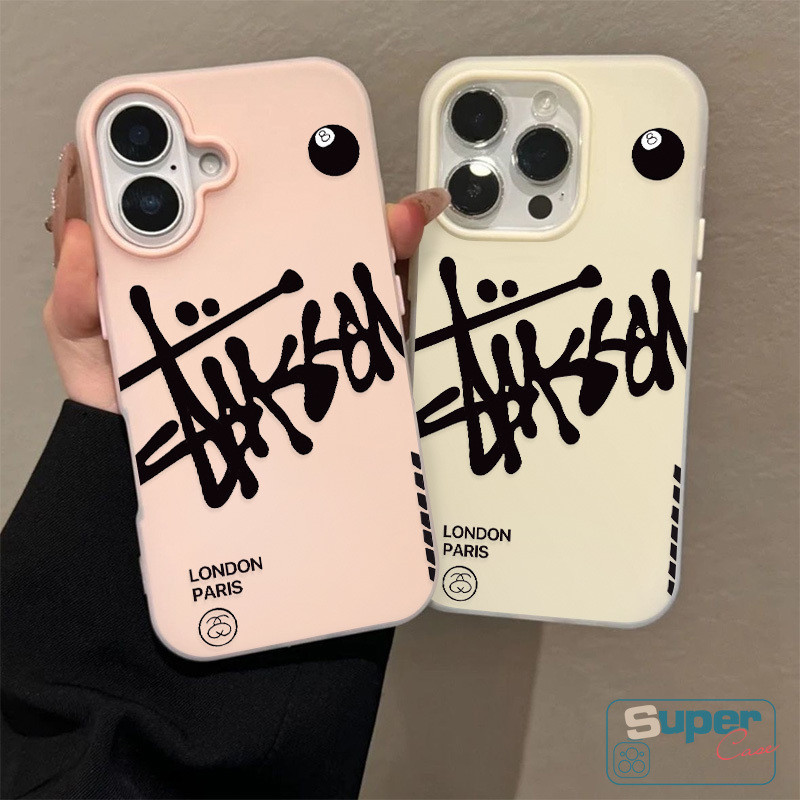 Ốp Lưng Tương Thích Cho IPhone 17 16 11 13 15 14 12 Pro Max 17 15 16 Pro 7Plus XR Air X XS Max Thời Trang Dạo Phố Logo Bóng Bể Bơi Đen 8 Silicone 2 in1 Cover