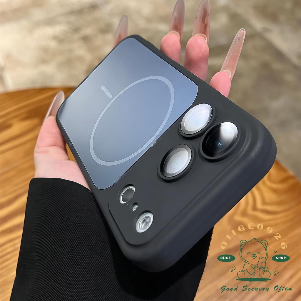 【 Ốp lưng iPhone17 】 Vỏ điện thoại từ tính mờ dạng lỏng màu cam iphone17 Pro Max 16 15 14 13 12 11 cho vỏ iPhone Vỏ mềm silicon TPU chống sốc