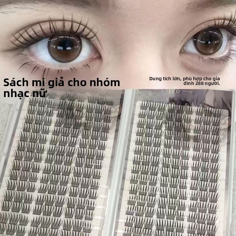 Nhóm Cô Gái Hàn Quốc Sách Lông Mi Dung Tích Lớn Người Mới Biết Tự Nhiên Cụm Đơn Lười Mô Phỏng Lông Mi Giả Phân Đoạn Bộ Ba