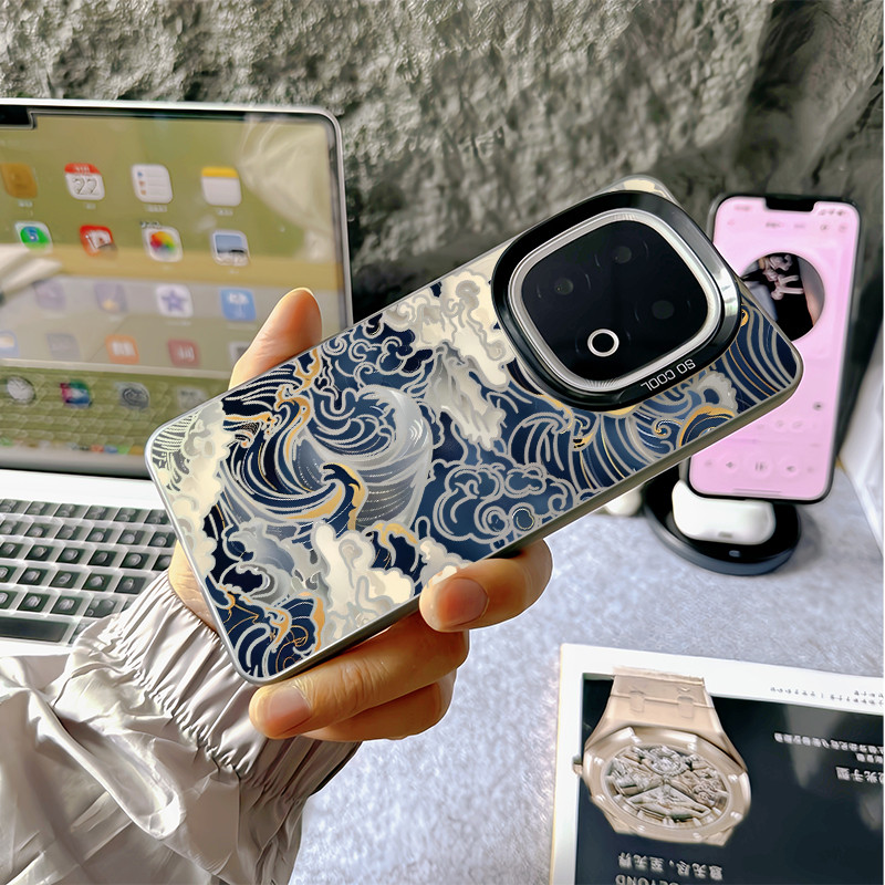 Dành cho iQOO 15 Ultra 15R 13 12 Pro Z10 Z11 Turbo Pro Z9 Neo 11/Neo 10 / 9 The Great Wave off Kanagawa Micro Matte Vỏ điện thoại cứng cho iQOO Z9 Turbo Z8 Vỏ iQOO chống sốc