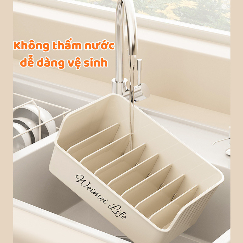Khay Nhựa Đựng Gia Vị Nhà Bếp – Thiết Kế Chia Ngăn Thông Minh, Gọn Gàng DINO , Dễ Quan Sát Và Chống Tràn Đổ
