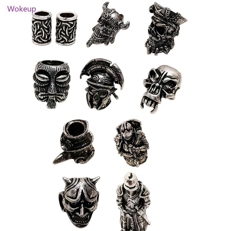 Vòng cổ đầu lâu Viking làm bằng kim loại, phù hợp với phụ kiện tóc nam