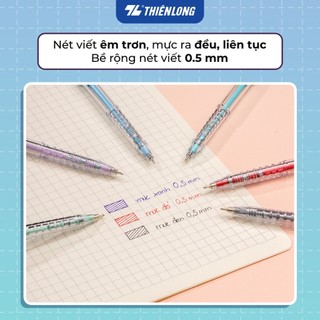 Combo 5/10/20 Bút bi Thiên Long Pro 027 TL-105 - 3 màu mực, thân bút pastel thời trang, phù hợp cho học sinh, sinh viên