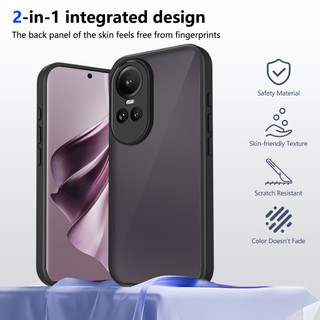 Dành Cho OPPO Reno 10 5G / 10 Pro 5G Ốp điện thoại Cứng Mờ Da-Cảm Giác Mềm Khung TPU Chống Sốc Mỏng Vỏ
