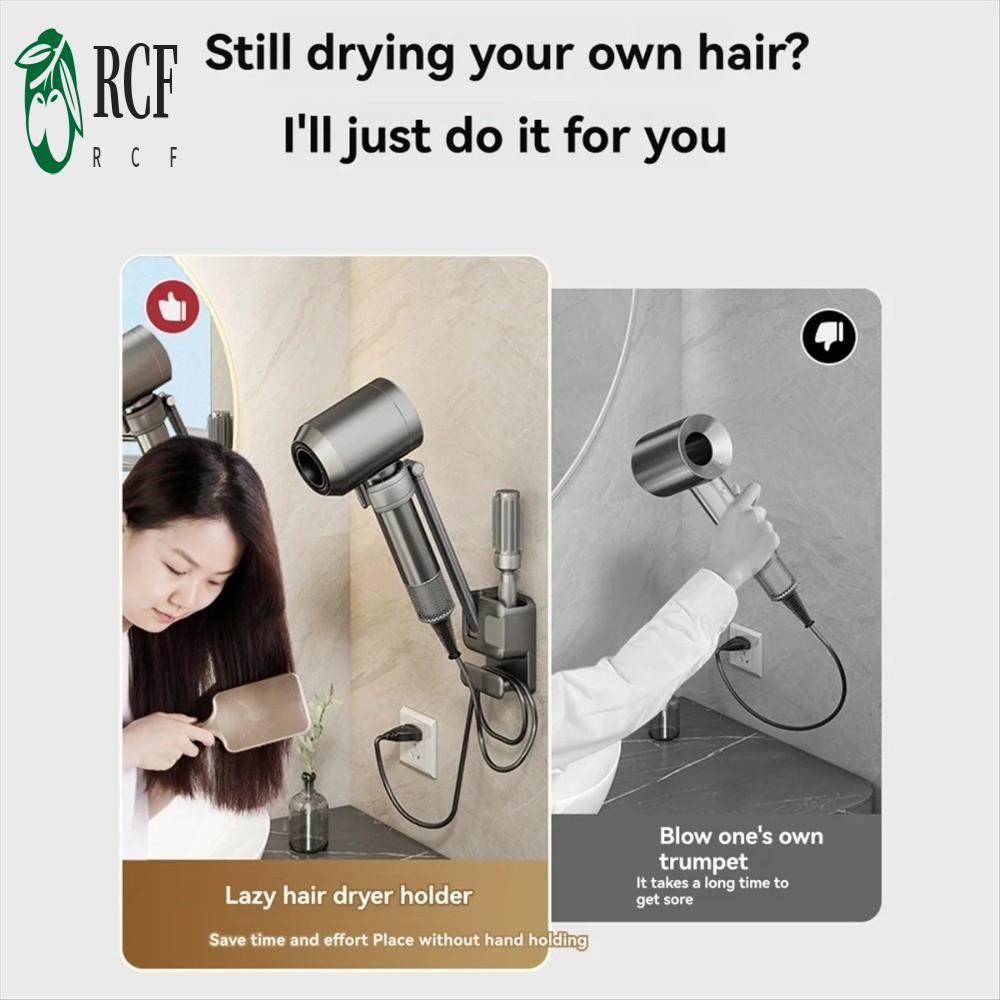 Giá đỡ máy sấy tóc có thể điều chỉnh treo tường - Giá đỡ xoay không khoan để lưu trữ phòng tắm