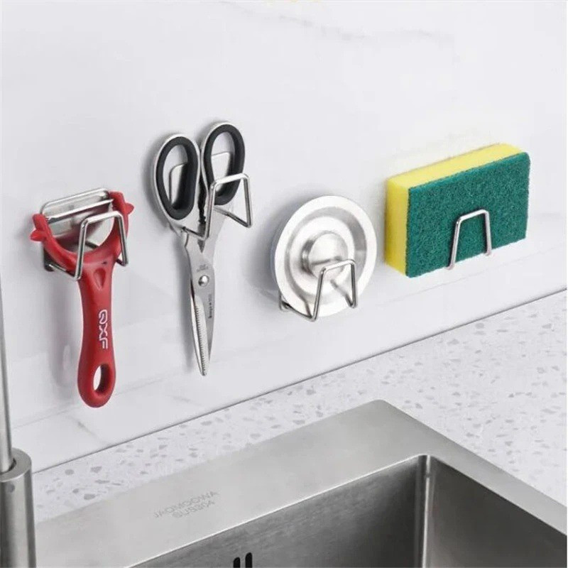 2 / 4 / 6 Cái Giá đỡ miếng bọt biển bồn rửa bằng thép không gỉ / Giá đỡ khô tự dính nhà bếp