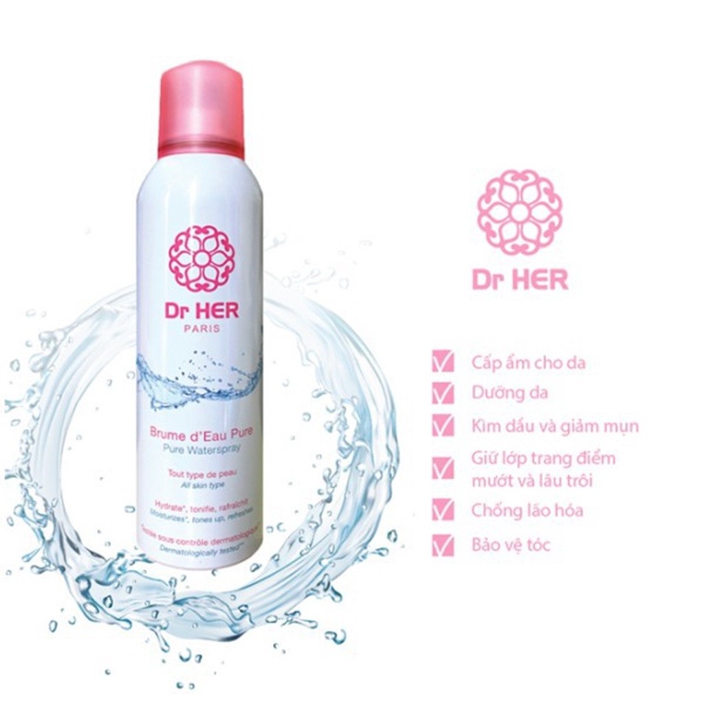 Xịt Khoáng Dr Her 400ML Cấp Ẩm Làm Dịu Mát Da