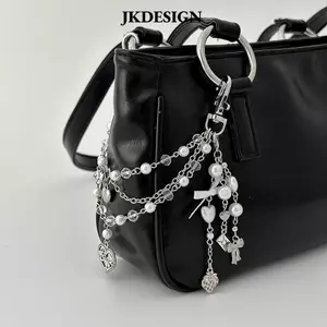 JKDESIGN Túi xách Charm, Dây chuyền túi ngôi sao kim loại, Phụ kiện túi DIY phong cách Y2k Móc khóa đính cườm Acrylic nhiều lớp