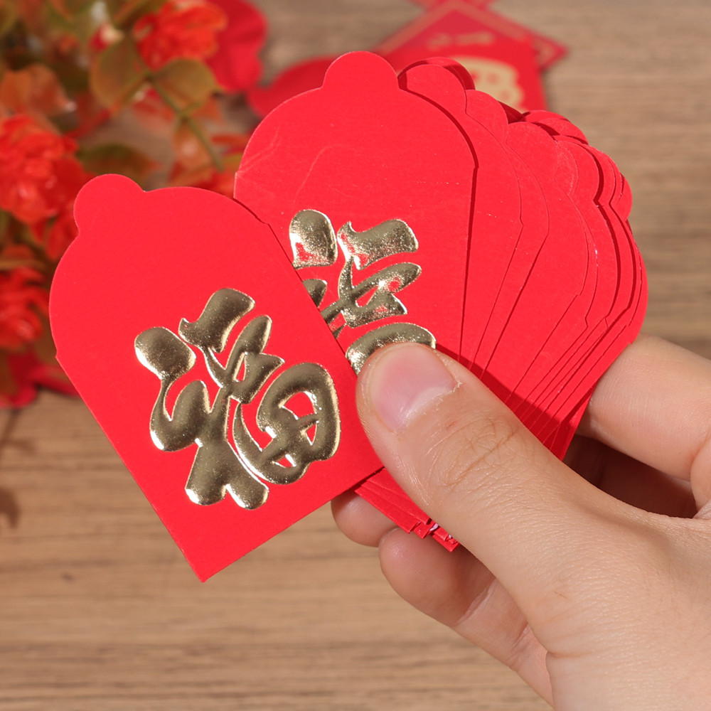 [Bán buôn] Bộ phong bì giấy đỏ Mini lễ hội - Hong Bao truyền thống dành cho quà tặng năm mới của Trung Quốc & trang trí tiệc