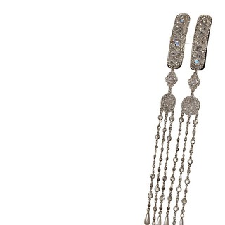 Kẹp tóc phong cách Mông Cổ với bạc và zirconium nhấp nháy - Phụ kiện tóc thời trang ZIB4
