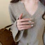 Hổ Mắt Đá Zircon Bông Tuyết - Mặt Dây Chuyền Phong Cách Retro Maillard Sang Trọng