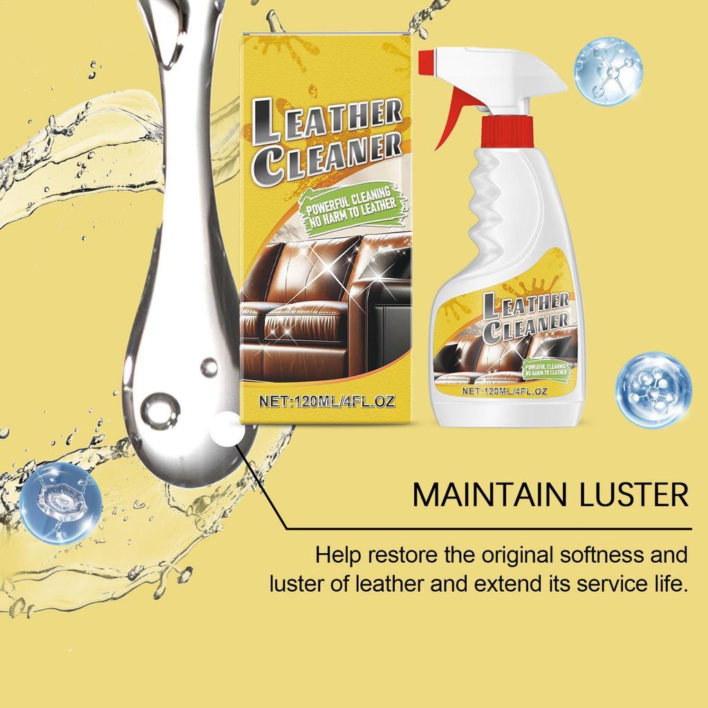 Car Leather Cleaner 120mL Leather Furniture Cleaner Furniture Salve for Shoe Jacket Refurbishing Maintenance abrtedvn