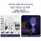 Cao Cấp Để Bàn Sạc USB Vợt Diệt Côn Trùng Để Bàn 3 Trong 1 Shintree Có Đèn Tự Động