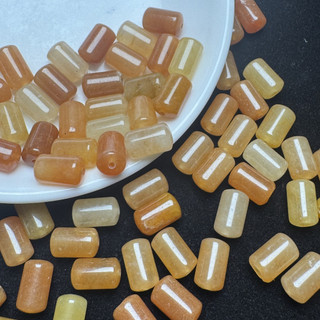 ((10 cái) Ngọc lụa vàng tự nhiên 10x6mm, phụ kiện làm vòng tay)
