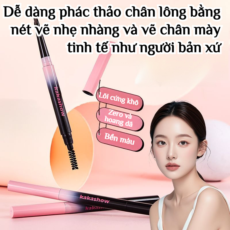 🔥Giá sốc🔥chì kẻ chân mày/kẻ lông mày 2 đầu/chì kẻ mày tự nhiên/bút chì kẻ lông mày nâu/Chì kẻ mày hai đầu 3D Natural Wild Eyebrow/chì kẻ chân mày 2 đầu