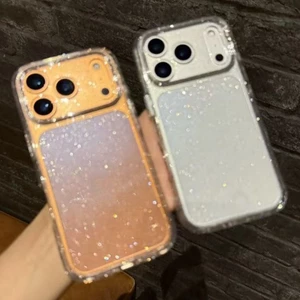 Ốp điện thoại bảo vệ ống kính sáng bóng lấp lánh chống rơi cho IPhone 17 16 Pro Max 17Air 17 16 15 14 13 12 11 Pro Max Vỏ mềm bảo vệ chống sốc