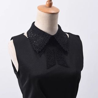 [Còn hàng] Cổ áo giả OAKANDME, Cổ áo giả hoa ren có thể tháo rời, Quần áo trắng đen thời trang Viền nữ bé gái