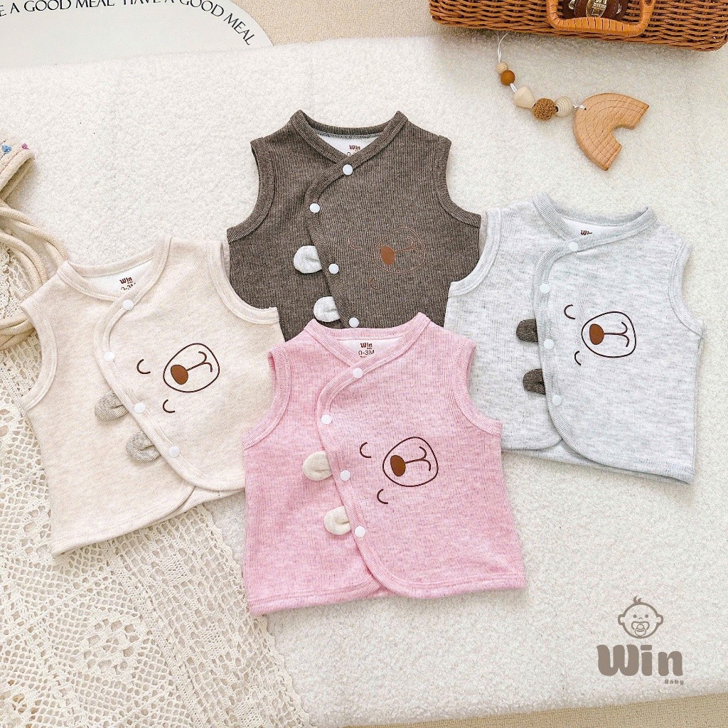 Áo Gile Nỉ Tăm Tai Gấu Hãng /Win Tone Hàn Đáng Yêu, Chất Liệu Mềm Mại Giữ Ấm Cho Bé