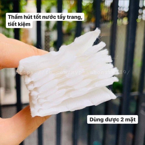[Combo 3 Gói] Bông Tẩy Trang 222 Miếng 3 Lớp Cotton Cao Cấp, Mềm Mịn Giá Rẻ