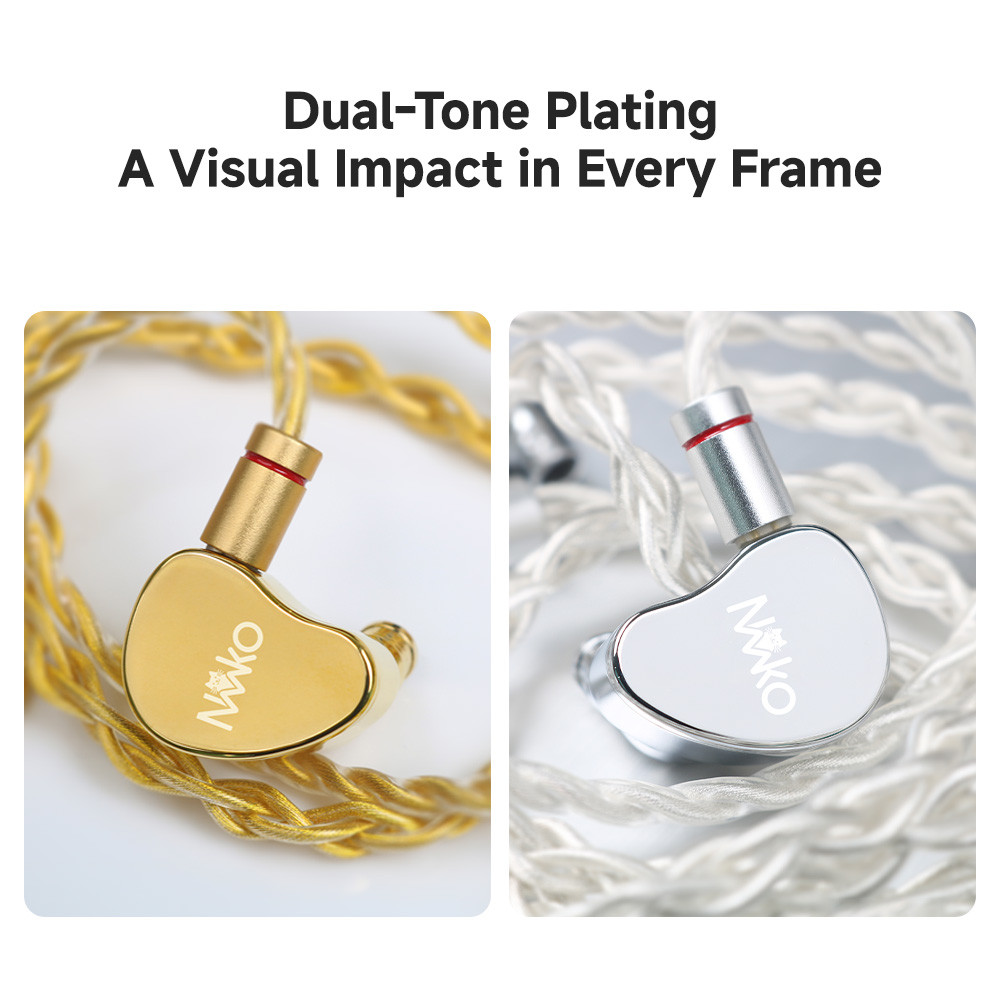 CVJ NEKO In-Ear Dynamic Có Dây HiFi Tai Nghe Mạ Chân Không Khắc Laser 4.4mm + 3.5mm Jack Cáp IEMs