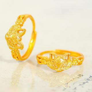 Nhẫn Hồ Ly Họa Tiết Hoa Có Thể Điều Chỉnh Mạ Vàng Tinh Tế Phong Cách Sang Nhẹ Dễ Phối Phù Hợp Nhiều Dáng Tay Thiết Kế Ti