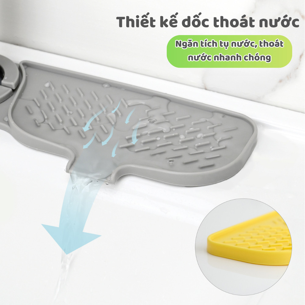 Tấm lót silicon thoát nước bồn rửa chén bát, Thảm silicon lót bồn rửa mặt lavabo chống đọng nước DINO