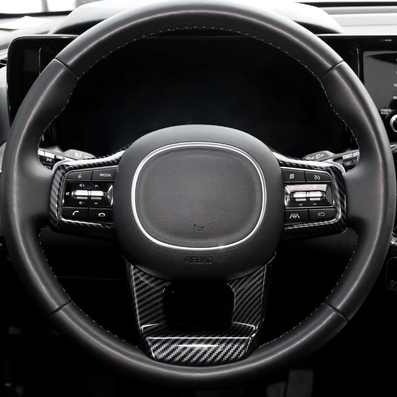 Sợi Carbon ABS Vô Lăng Công Tắc Nút Khung Trang Trí Viền Nội Thất Decal Cho Xe Kia Sorento MQ4 2021-2026 LHD / RHD
