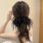 Vòng tóc sang trọng IAPPORTUNIA, Dây buộc tóc lông vũ màu trơn có thể điều chỉnh, Dây buộc tóc co giãn phong cách Hàn Quốc mềm mại hợp thời trang dành cho nữ