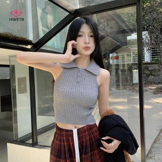 Áo Vest Phong Cách Hàn Quốc, Mỏng Dệt Kim Có Nút Không Tay Cho Nữ