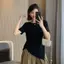 Giảm giá 29K áo phông xịn nữ girl phố ôm body điệu kiểu vintage hot sang chảnh áo thun đẹp kiểu hàn quốc