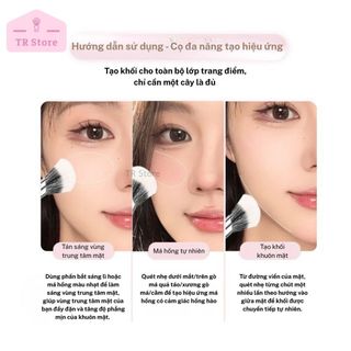 Cọ Má Hồng Vát Chéo Chuyên Nghiệp, Tán Phấn Má Chuyển Màu Tự Nhiên, Không Bị Đậm Gecomo G1131