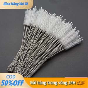 【24h】Chổi Cọ Inox Vệ Sinh Ống Hút - Bộ 5-10 Que Cọ Dài 23cm - Dụng Cụ Làm Sạch Ống Nước Mini