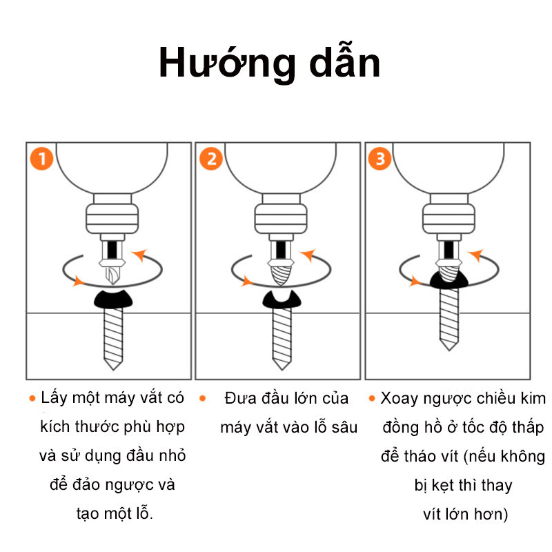 Bộ 6 Mũi Khoan Tháo Vít Hư Hỏng 2 Đầu - Tháo Ốc Vít Gãy Toét, Chất Liệu Thép Cứng, Dễ Dùng