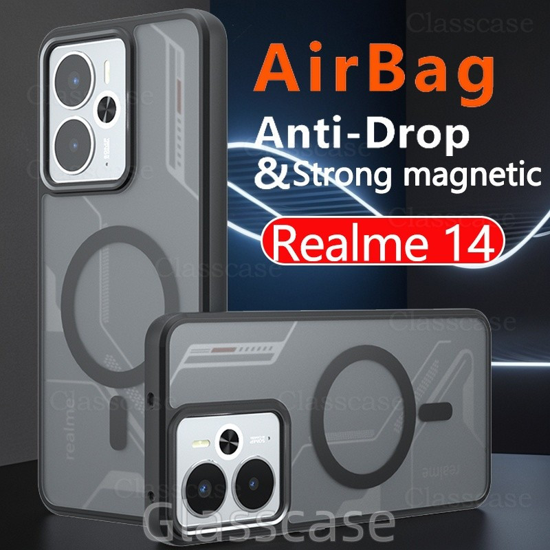 14T X Pro Plus Realme 14T 14X 14Pro 14ProPlus Chống Trầy Xước Trong Suốt Mờ Từ Tính Vỏ Điện Thoại Chống Sốc Bảo Vệ Mặt Sau Cứng Chống Vân Tay