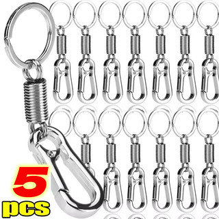 1 / 3 / 5 Móc Khóa Lò Xo Hợp Kim Kẽm - Móc Leo Núi Chống Mất Có Thể Thu Vào Phụ Kiện DIY