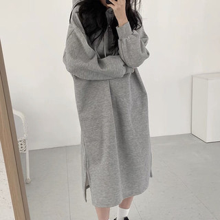 Mùa Thu Đông Phong Cách Có Mũ Trùm Đầu Áo Dài Nữ Phiên Bản Hàn Quốc Rời Ôm Hơn Nhìn Giữa Chiều Dài Trên Đầu Gối Đầm Lông Cừu E