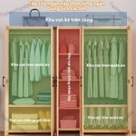 【Bảo hành trọn đời】tủ quần áo tủ gỗ 4 cánh Áo Lắp Ghép Tủ quần áo lớn đa năng tủ treo quần áo tủ áo quần，Dễ Lắp Ráp — ảnh 4